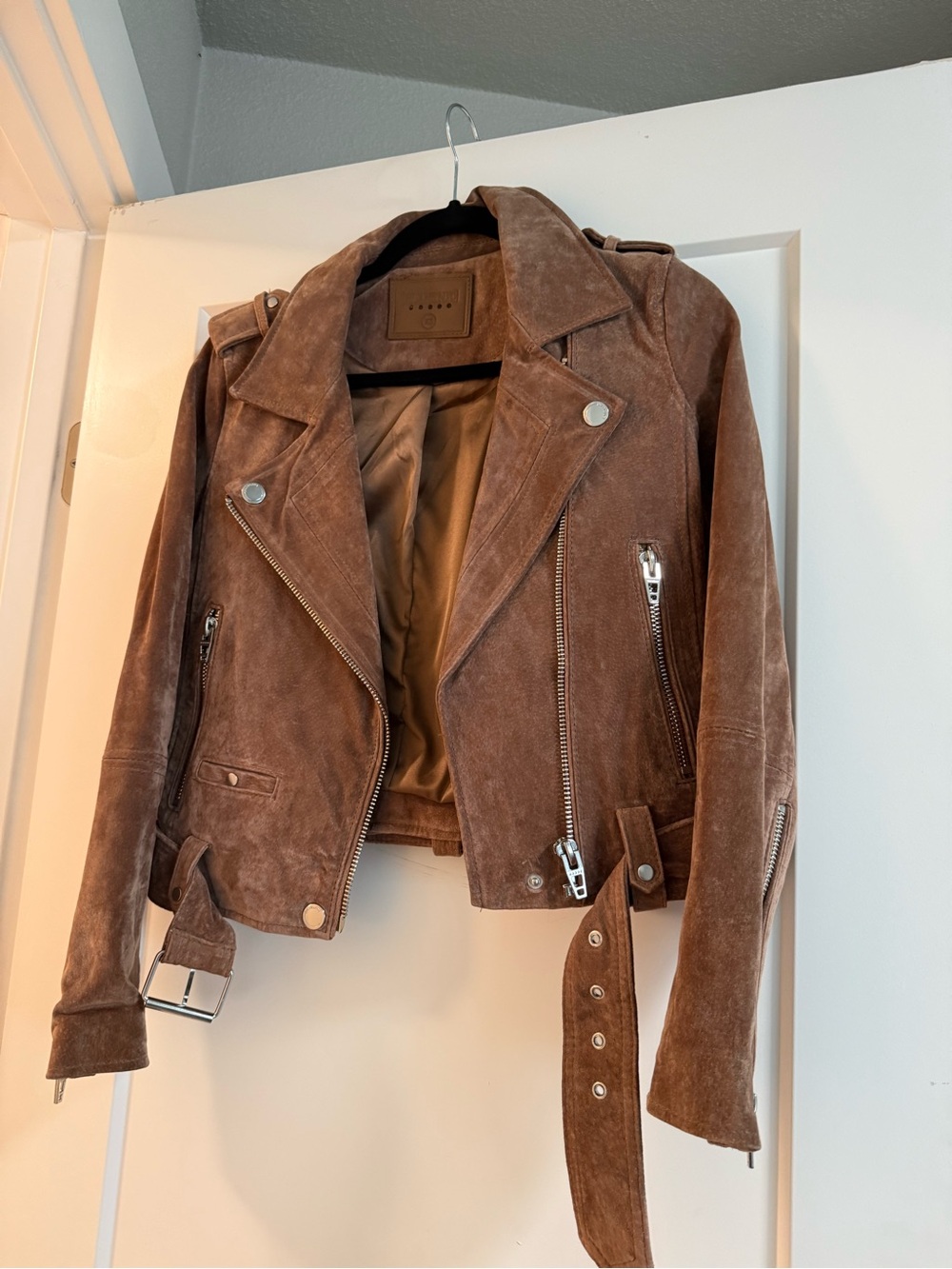 Blank NYC Brown Suede Moto Jacket